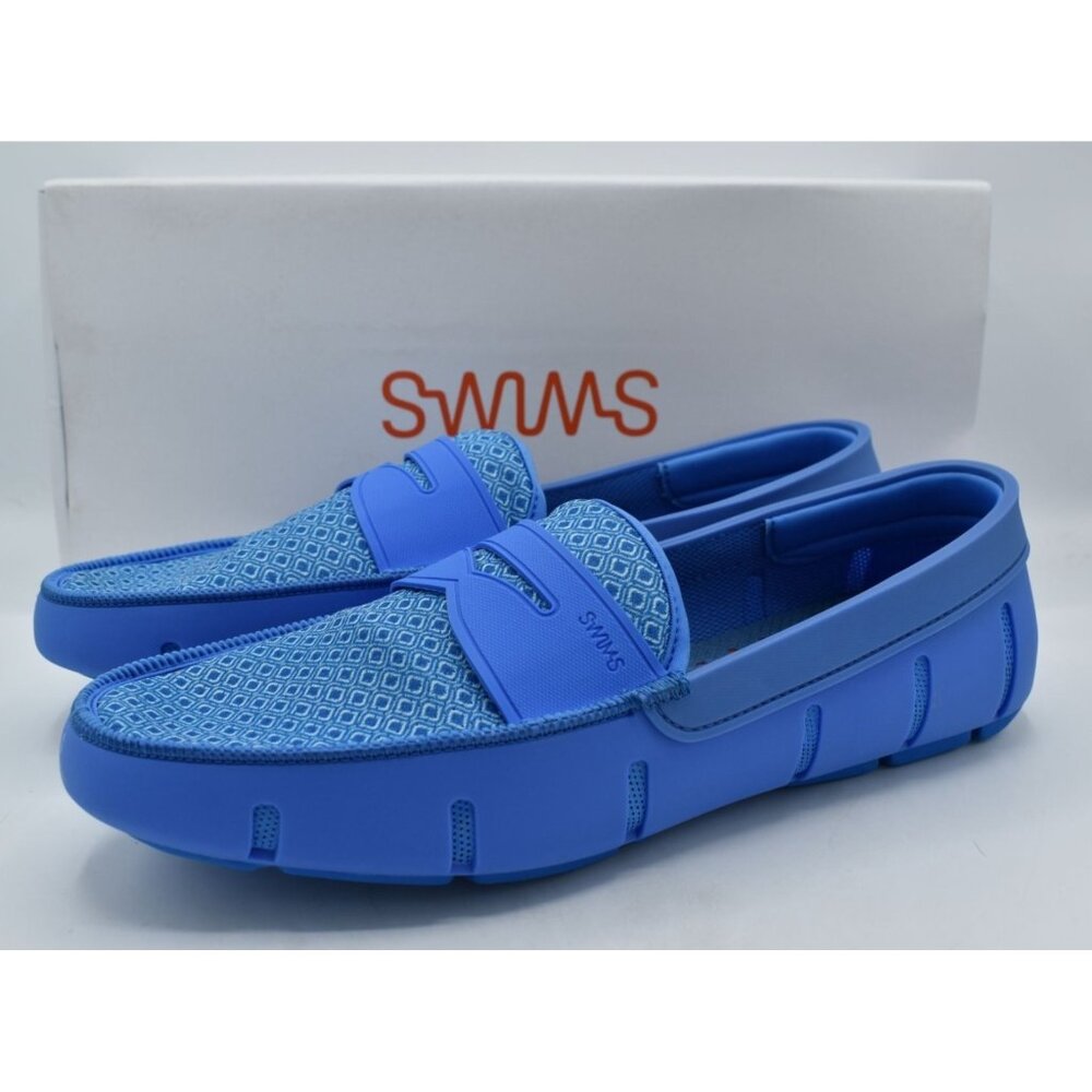 SWIMS Mens Size 15 Printed Penny Loafer‎ Sail Blue Slip On Loafers Shoes